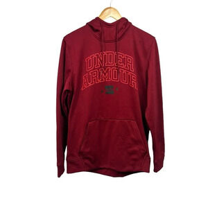 Under Armour Pullover Hoodie Sweatshirt Red Mens Loose Size Medium